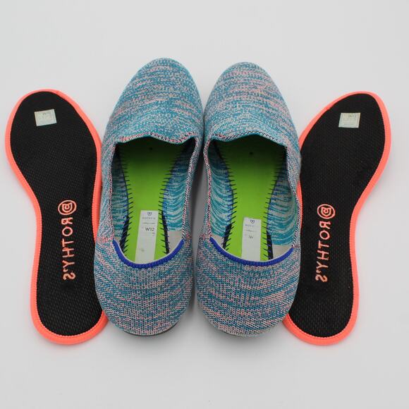 Rothys The Flat Womens Size 12 Blue Knit Slip On Ballet Comfort Shoe Limited - Picture 8 of 8